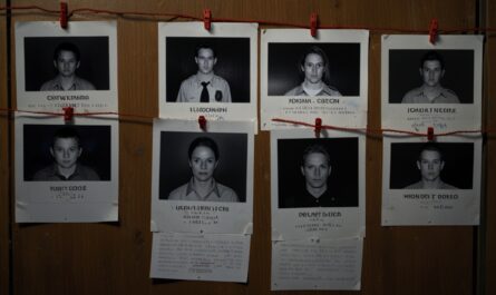 police evidence board with photos of victims